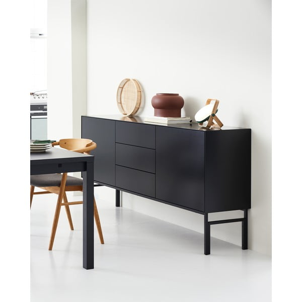 Comodă joasă neagră cu sertare 180x89 cm Edge by Hammel - Hammel Furniture-image-1