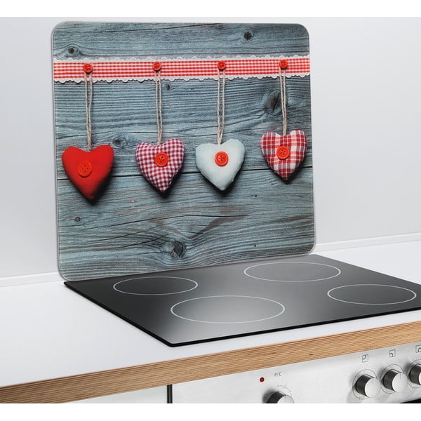 Protecție din sticlă temperată pentru peretele de lângă aragaz 50x56 cm Hearts – Wenko-image-1