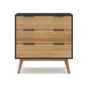 Comodă negru/natural  înaltă din lemn de pin 80x83 cm Lavis – Marckeric