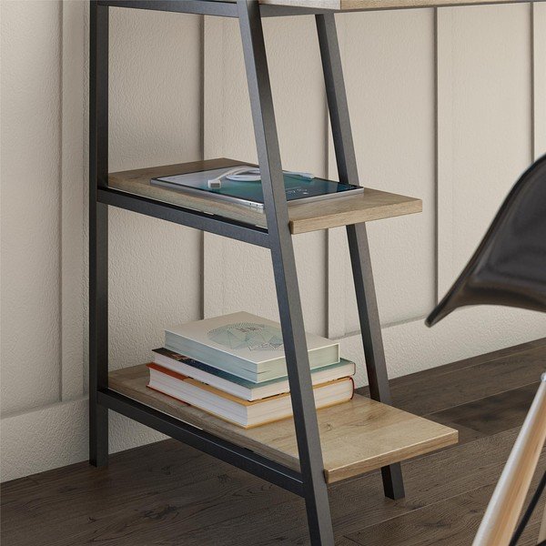 Birou de perete cu aspect de lemn de stejar 50x110 cm Bushwick – Novogratz-image-1