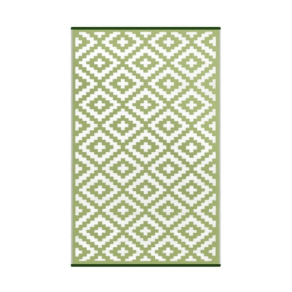 Covor reversibil de exterior Green Decore Kranda, 120 x 180 cm, verde - alb