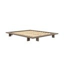 Pat matrimonial maro din lemn masiv de pin cu somieră 160x200 cm Japan – Karup Design