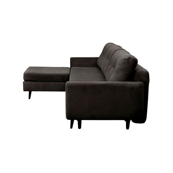 Canapea extensibilă cu picioare negre Mazzini Sofas Hortensia, pe stânga, gri închis-image-2