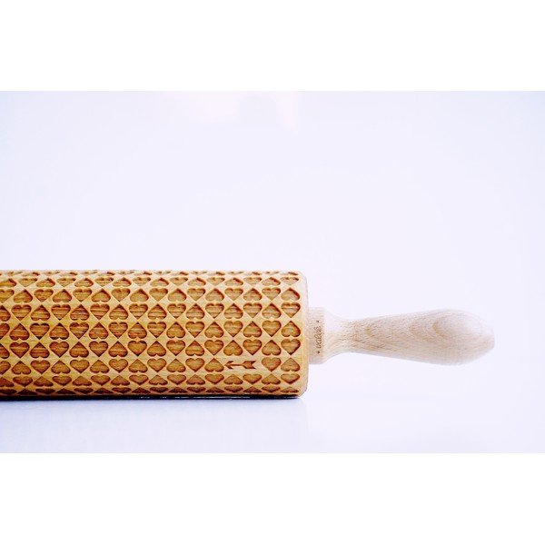 Făcăleț din lemn cu model pentru aluat Valek Srdce-image-2