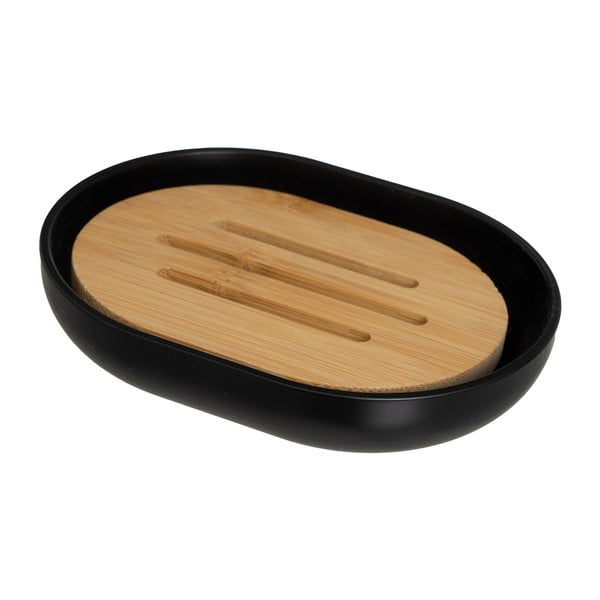 Set de accesorii de baie negru din plastic – Casa Selección-image-3