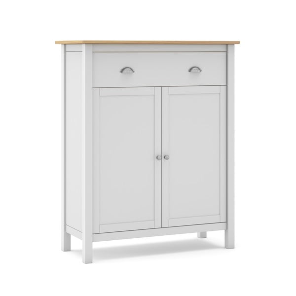 Comodă alb/natural înaltă din lemn de pin 90x110 cm Misti – Marckeric-image-2