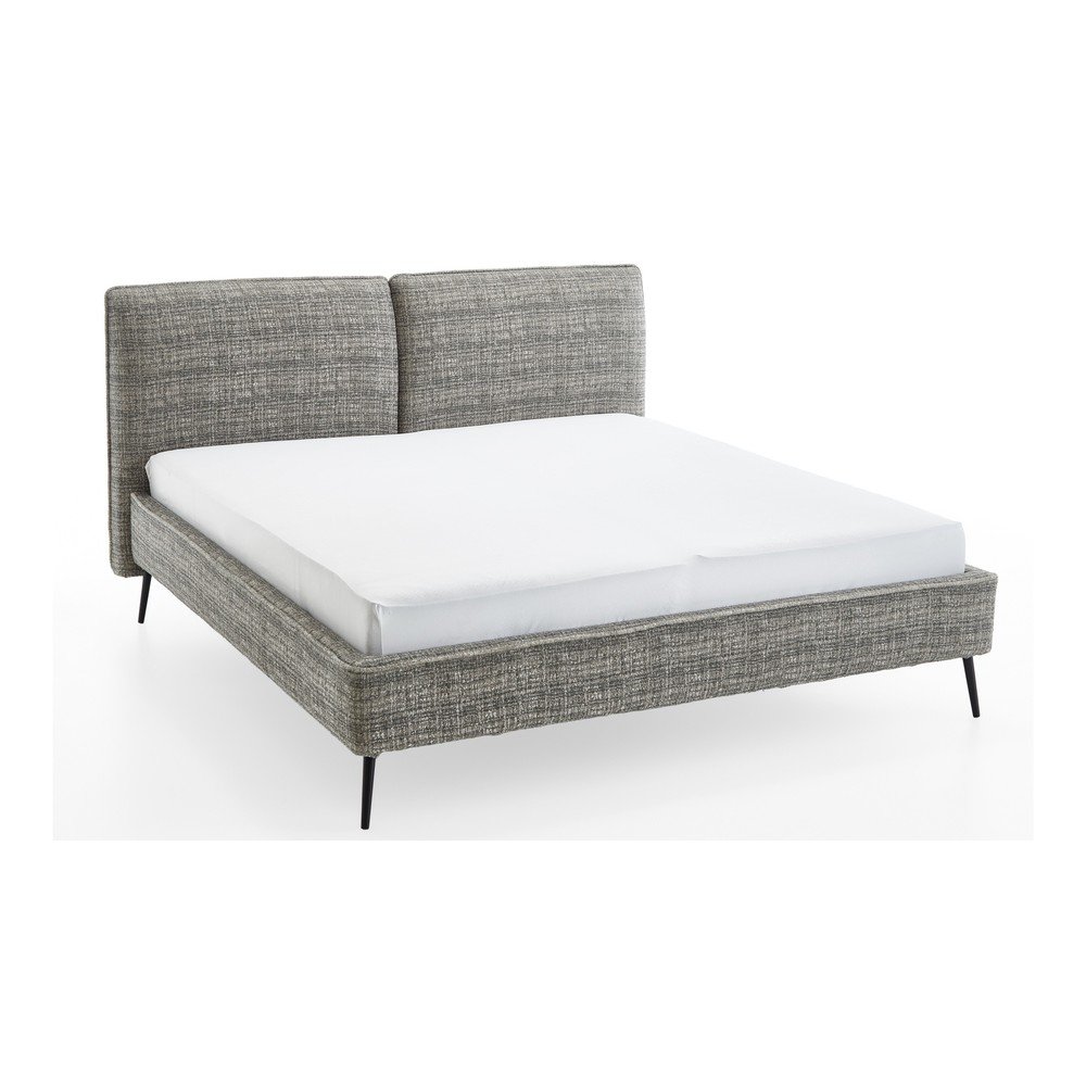 Pat matrimonial verde inchis tapitat fara somiera 200x200 cm Infinity – Meise Möbel