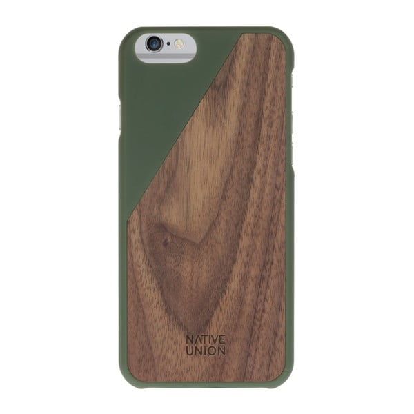 Husă pentru iPhone 7 și 8 Native Union Clic Wooden, verde închis - detalii din lemn