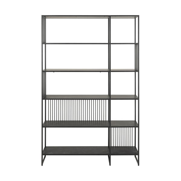 Bibliotecă neagră 120x185x35 cm Strington – Actona