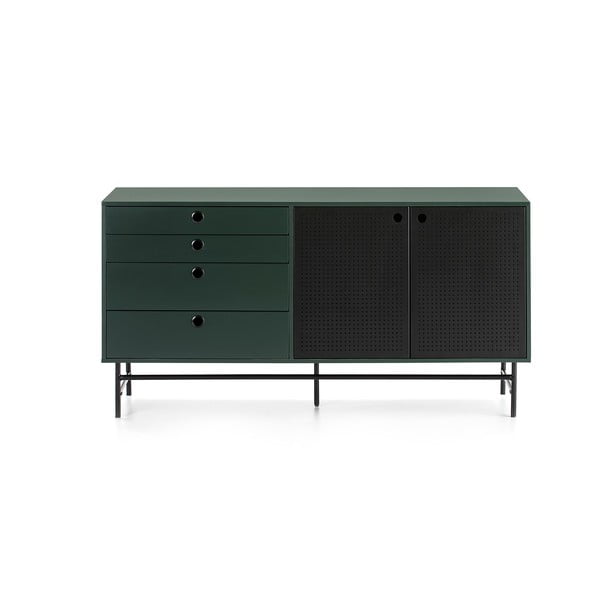 Comodă Teulat Punto, lungime 150 cm, negru-verde-image-4