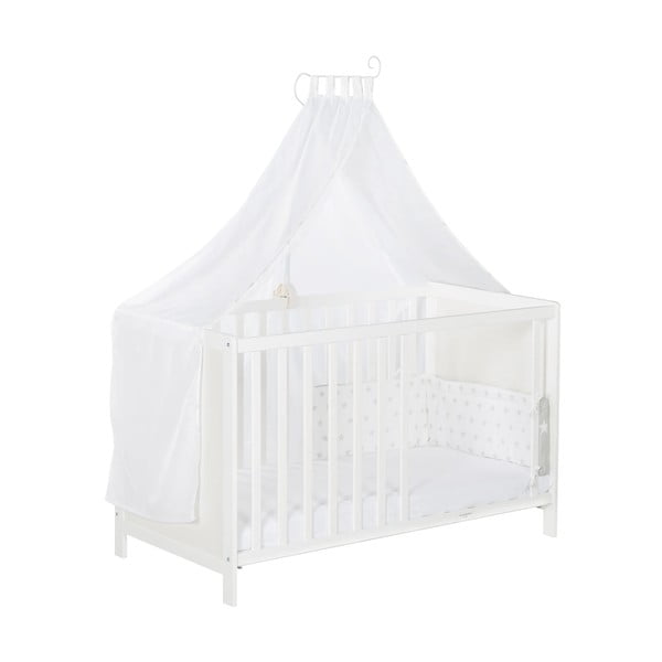 Pătuț alb cu baldachin 60x120 cm Stars Gray – Roba-image-3