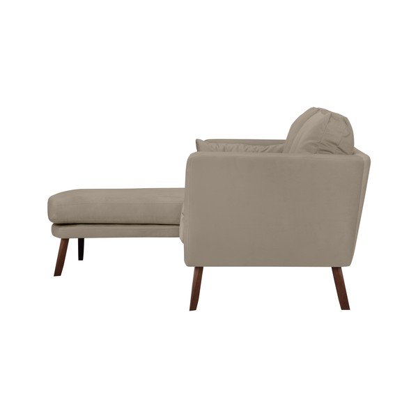 Canapea cu 3 locuri Mazzini Sofas Elena, cu șezlong pe partea stângă, bej închis-image-3