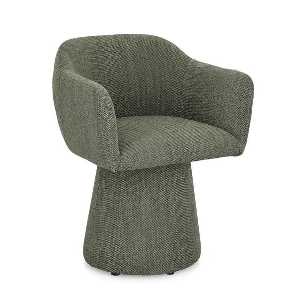 Scaun de living verde cu cotiere/rotativ tapițat Lottie – Bizzotto