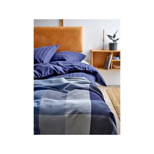 Lenjerie de pat albastru-închis din damasc pentru pat de o persoană 140x200 cm Noble – Södahl-image-3