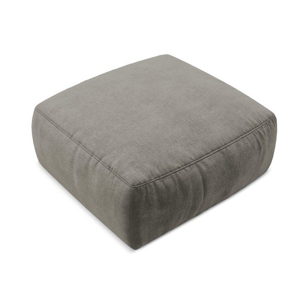 Taburet gri cu tapițerie din chenille Kuki – Makamii-image-2