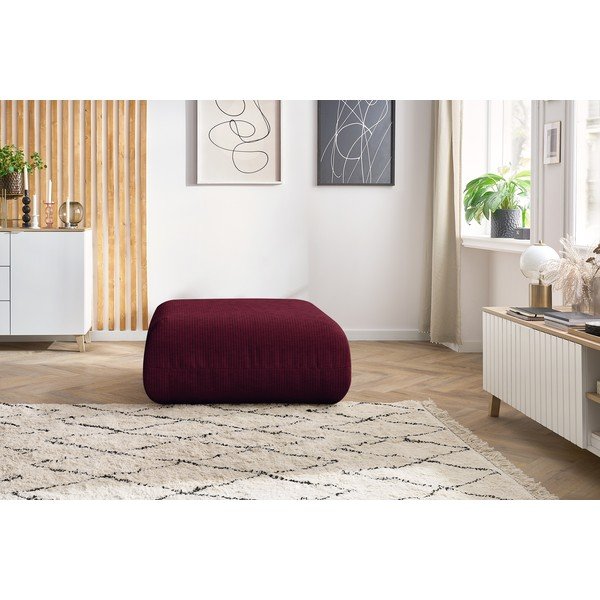 Taburet burgundy cu tapițerie din catifea reiată Lecomte – Bobochic Paris-image-4