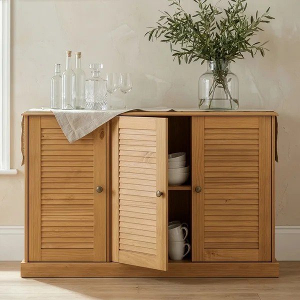 Comodă în culoare naturală deschisă din lemn de pin 125x80x38 cm Edith – Støraa-image-2