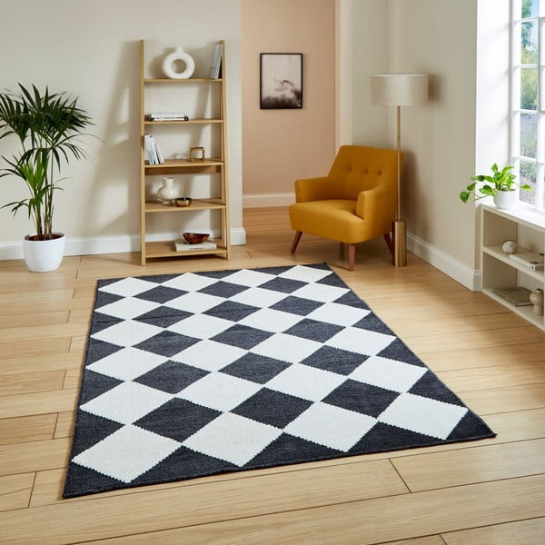 Covor alb-negru lavabil 160x230 cm Lyna Charcoal&White – Think Rugs-image-1