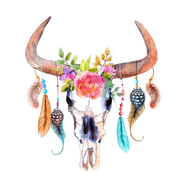 Autocolant Ambiance Boho Buffalo Head-image-2