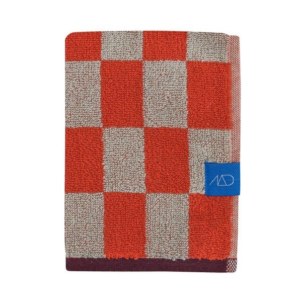 Prosoape portocalii/bej 2 buc. din bumbac organic din frotir 40x55 cm Retro – Mette Ditmer Denmark