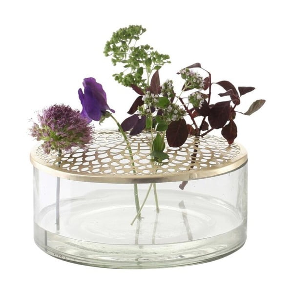 Vază din sticlă A Simple Mess Kassandra Brass, ⌀ 20,5 cm-image-2