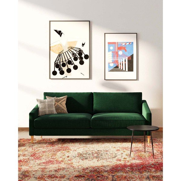 Canapea verde-închis 200 cm Karoto – Ame Yens-image-1