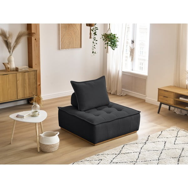 Fotoliu gri închis cu tapițerie din chenille Elisa – Bobochic Paris-image-1