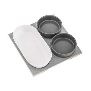 Set 3 boluri de servire și platou Villa Altachiara Yin&Yang, 21 x 21 cm