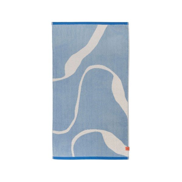 Prosop alb/albastru din bumbac organic 70x133 cm Nova Arte – Mette Ditmer Denmark