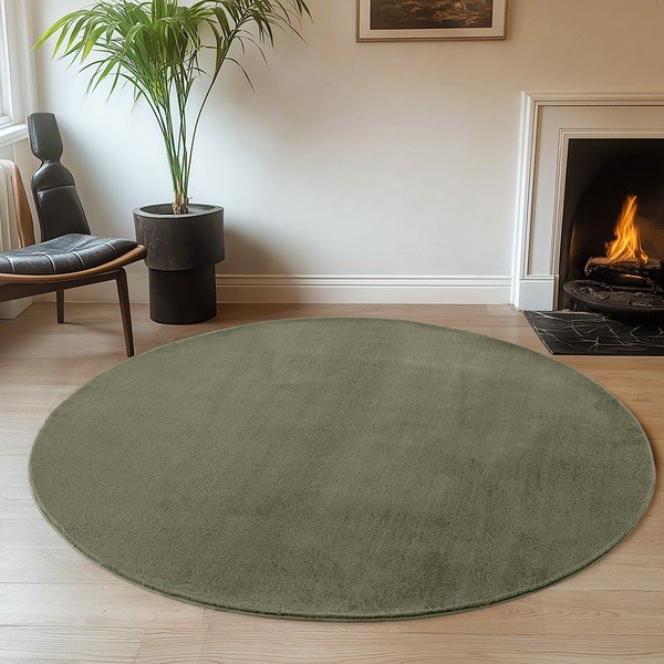 Covor kaki lavabil rotund ø 120 cm Joy – Ayyildiz Carpets-image-1