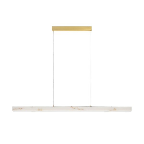 Lustră albă/alămie LED cu intensitate reglabilă cu aspect de piatră Vaster – Nova Luce