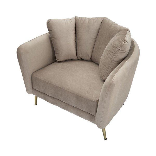 Fotoliu taupe cu tapițerie din catifea Kiev – Mauro Ferretti-image-3