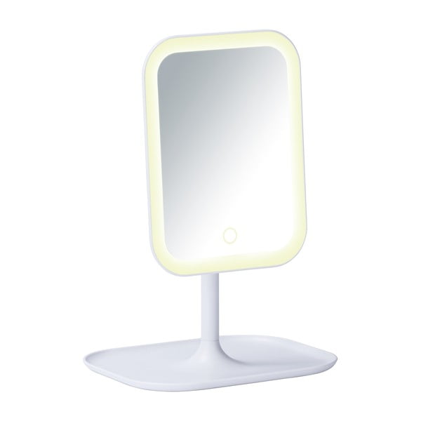 Oglindă cosmetică cu ancadrament LED Wenko Bertolio, alb