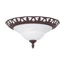 Plafonieră maro închis cu abajur din sticlă ø 38 cm Rustica – Trio