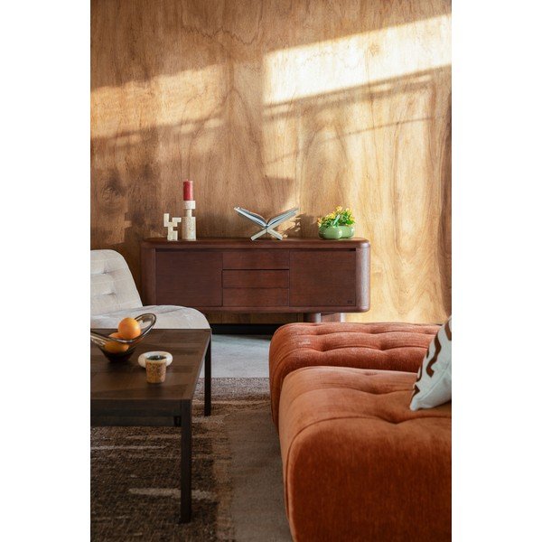 Comodă în culoare naturală închisă cu aspect de lemn de frasin 160x72x40 cm Herman – Dutchbone-image-4