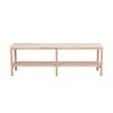 Masă consolă albă/în culoare naturală cu blat din piatră 140x40 cm Orwel - Rowico
