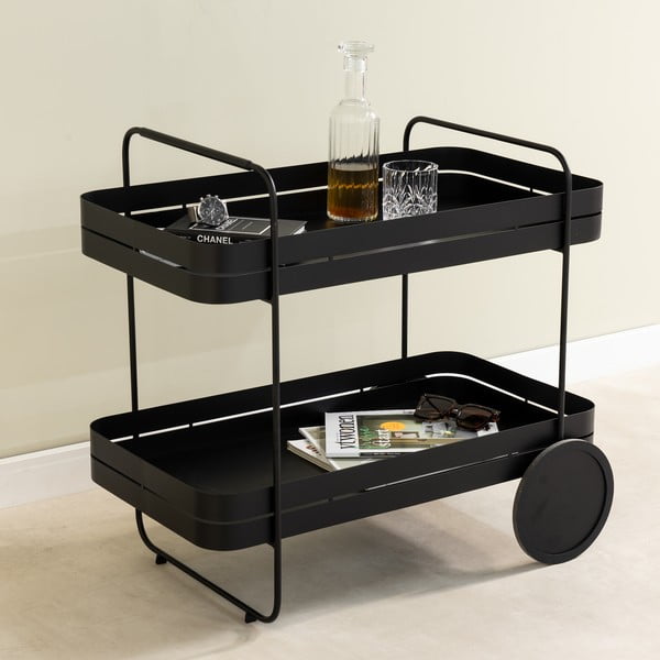 Măsuță de servire cu roți din metal 74x42 cm Gin & Trolley – Spinder Design-image-1