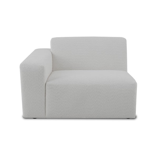 Modul pentru canapea alb cu tapițerie din stofă bouclé (cu colț pe partea stângă ) Roxy – Scandic