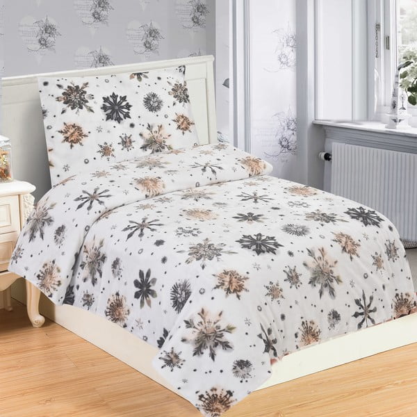 Lenjerie de pat din micropluș/cocolino pentru pat de o persoană 140x200 cm Nord Flake – My House