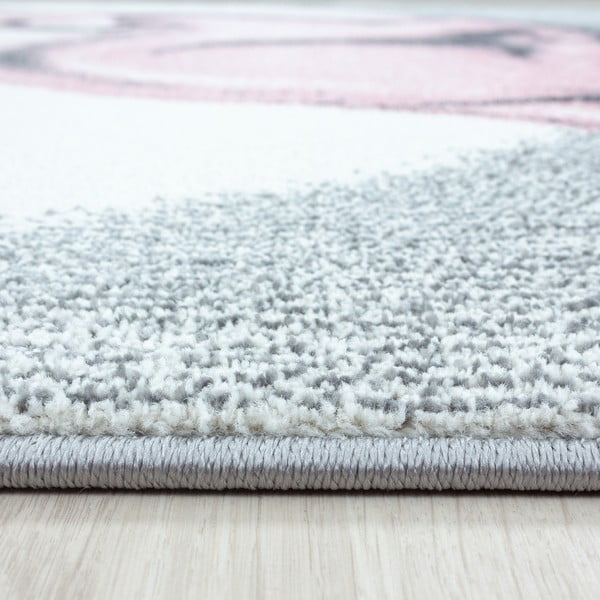 Covor pentru copii roz deschis/gri deschis ø 160 cm Bambi – Ayyildiz Carpets-image-3
