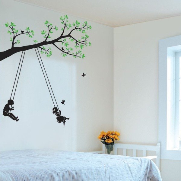 Autocolant Children Swinging in a Tree-image-1