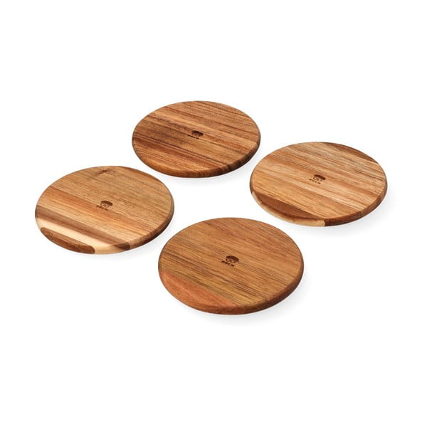 Coasters în culoare naturală 4 buc. din lemn – Holm-image-1