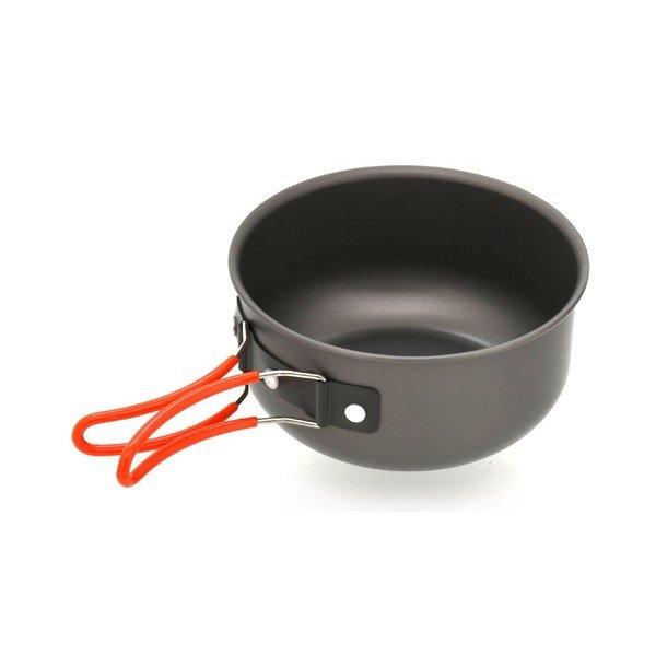 Set 4 vase din aluminiu pentru camping Cattara Cooking, gri-roșu-image-4