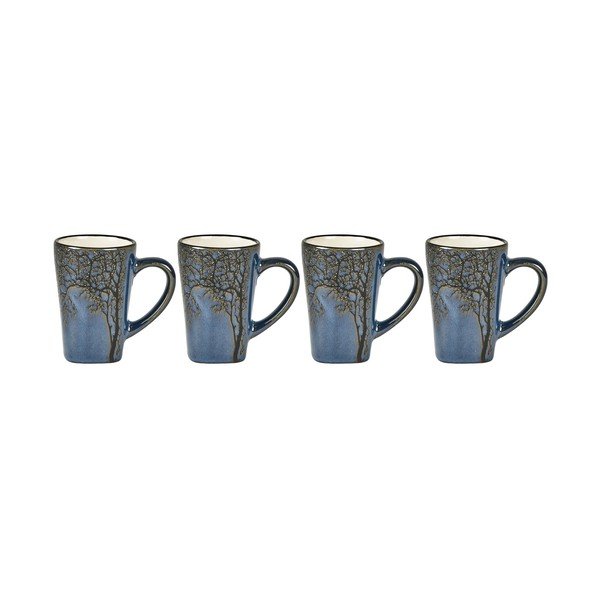 Căni albastre 4 buc. pentru espresso din gresie 100 ml Hela – Villa Collection