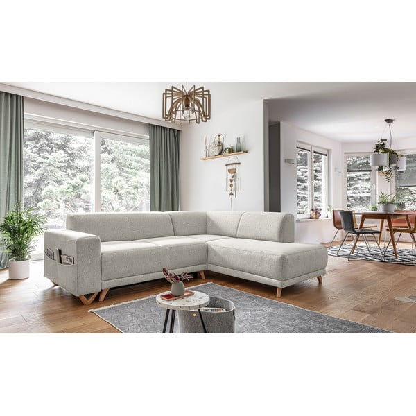 Colțar bej extensibil/cu spațiu de depozitare (cu colț pe partea dreaptă/în formă de ”L”) Classy Sophie – Miuform-image-3