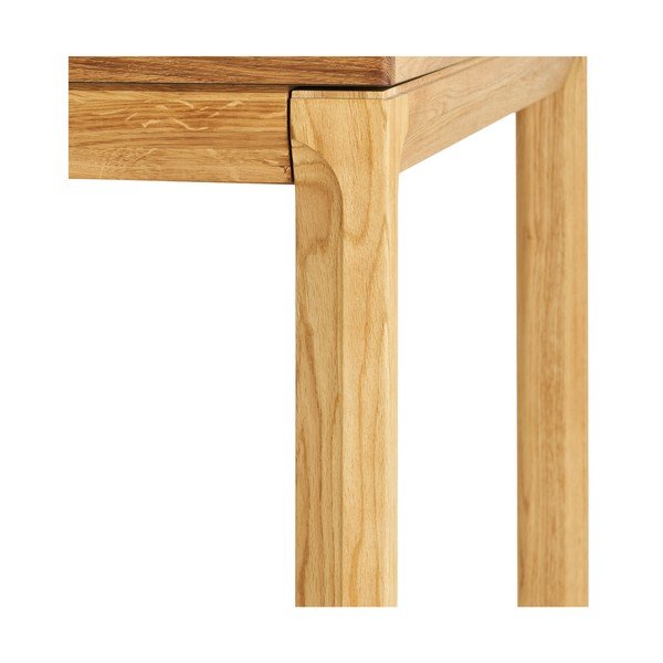 Masă de dining extensibilă cu aspect de lemn de stejar cu blat suplimentar Bowen – House Nordic-image-4