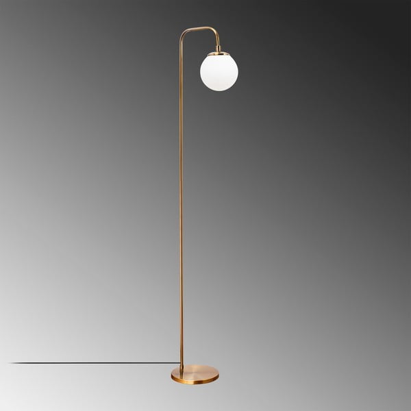 Lampadar alb/alămiu cu abajur din sticlă (înălțime 146 cm) Viran – Opviq lights-image-3