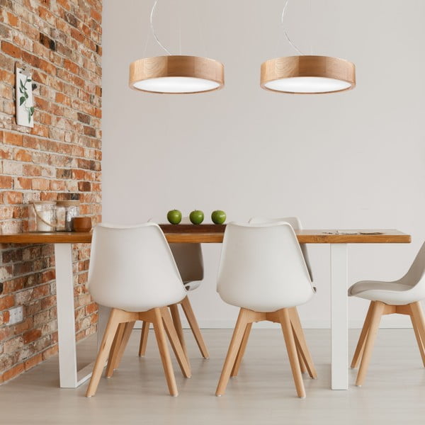 Lustră maro cu abajur din sticlă ø 37 cm Eveline – LAMKUR-image-1