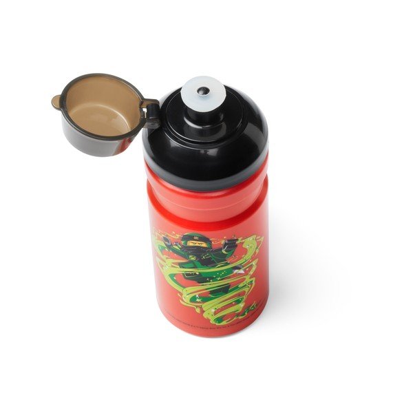 Sticlă pentru apă cu capac negru LEGO® Ninjago, 390 ml, roşu-image-1