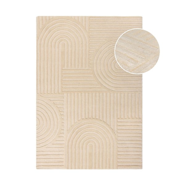 Covor din lână Flair Rugs Zen Garden 120 x 170 cm, bej